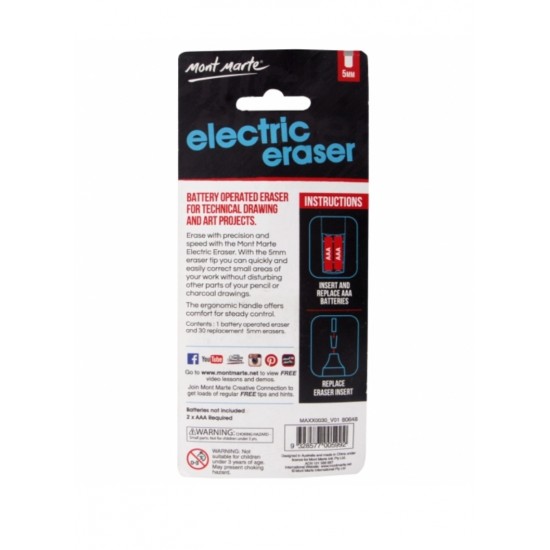 Electronic eraser + 30 replacement erasers from Mont marte